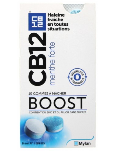 CB12 Boost Strong Mint Gommes à Mâcher x10