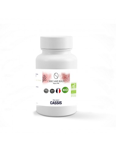 Complément Alimentaire à Base de Poudre de Cassis Bio Dosée à 250mg 180 Gélules