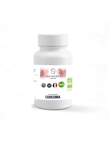 Complément Alimentaire à Base de Poudre de Curcuma Bio Dosée à 250mg 180 Gélules
