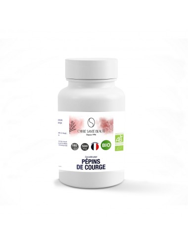 Complément Alimentaire à Base d'Huile de Pépins de Courge Bio Dosée à 500mg 180 Capsules