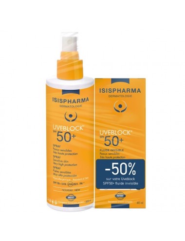 IsisPharma UveBlock Spray SPF50+ 200ml + Fluide Invisible SPF50+ 40ml