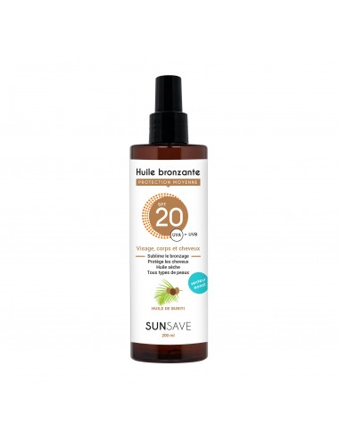 Sunsave Huile Solaire Visage Corps et Cheveux SPF20 200ml