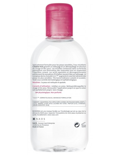Bioderma Créaline H2O Eau Micellaire Démaquillante Visage et Yeux peaux sensibles 250ml