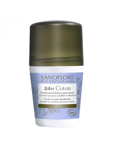 Sanoflore Déodorant Fraîcheur Coton Roll-On 24h Bio 50ml