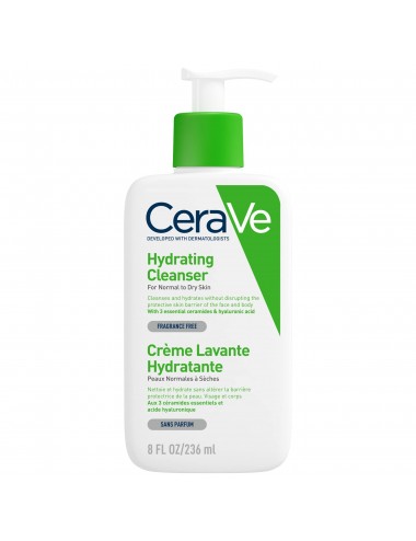 CeraVe Crème Lavante Hydratante visage et corps pour les peaux sèches à très sèches 236ml