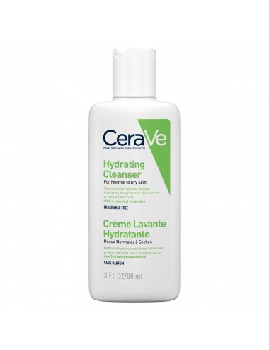 CeraVe Crème Lavante Hydratante visage et corps pour les peaux sèches à très sèches 88ml