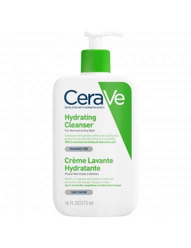 CeraVe Crème Lavante Hydratante visage et corps pour les peaux sèches à très sèches 473 ml