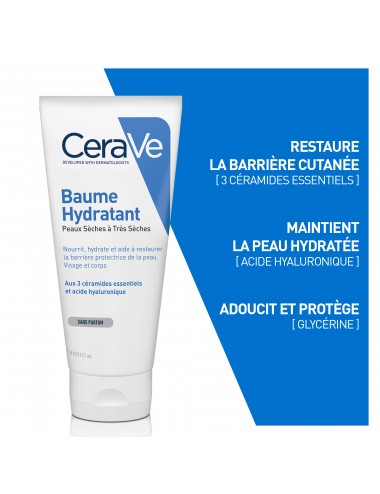 CeraVe Baume Hydratant visage et corps pour les peaux sèches à très sèches 177ml