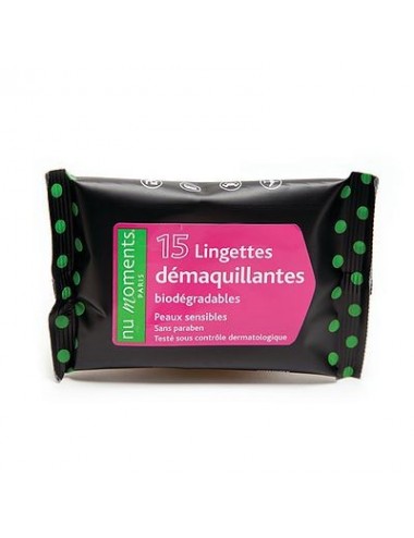 Lingettes démaquillantes peaux sensibles 15 lingettes