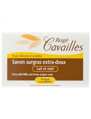 Rogé cavaillès savon surgras extra doux lait et miel 250g