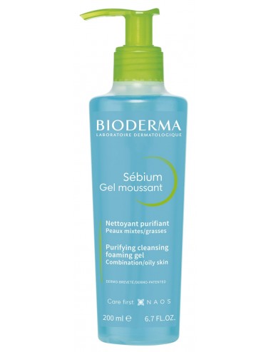 Bioderma Sébium Gel Moussant Purifiant Doux pour peaux mixtes à grasses 200ml