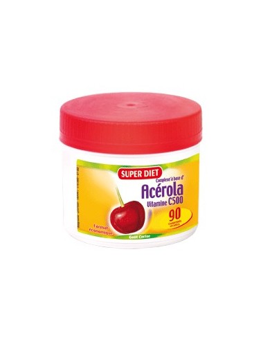 Super Diet acérola vitamine C 500 maxi pot 90 comprimés