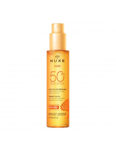 Nuxe Sun Huile Solaire Bronzante Haute Protection SPF50 Visage et Corps 150ml