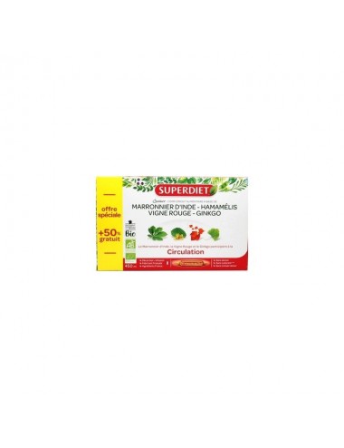 Superdiet Quatuor Circulation Bio 20 ampoules + 10 offertes