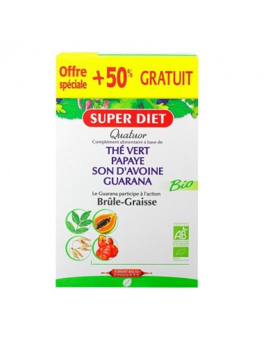 Super Diet Quatuor Guarana Brûle-Graisse 30 ampoules