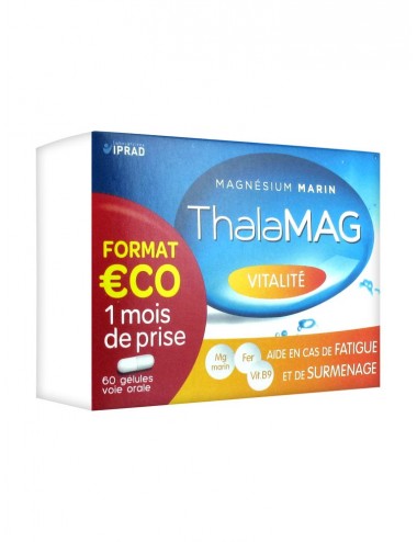 Thalamag Magnésium Marin Vitalité Fer B9 60 Gélules