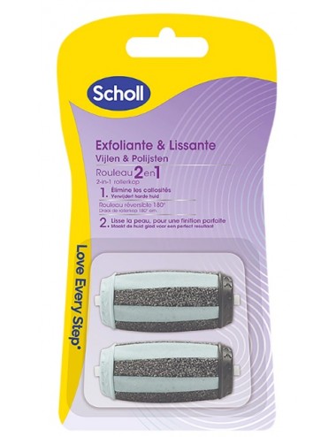 Scholl Rouleaux de Remplacement 2 en 1 Exfoliant & Lissant pour Râpe Electrique