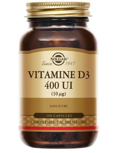 Solgar Vitamine D3 400 UI  100 gélules 