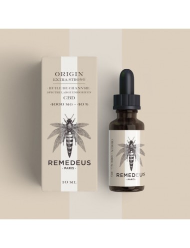 Remedeus Origin Extra Stong Huile de Chanvre Spectre Large Enrichie en CBD 4000mg 40% 10ml