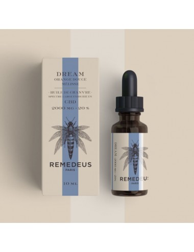 Remedeus Dream Huile de Chanvre Spectre Large Enrichie en CBD 2000mg 20% 10ml
