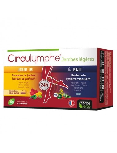 Santé Verte Circulymphe Jour Nuit 56 comprimés