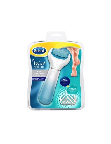 Scholl Velvet Smooth Râpe Électrique Exfoliante Bleu Cristaux de Diamants
