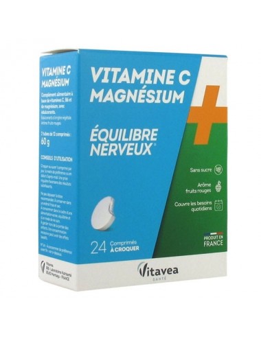 Nutrisanté Vitamine C + Magnésium 24 comprimés à croquer