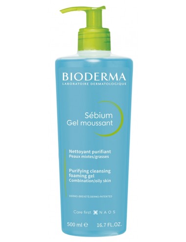 Bioderma Sébium Gel Moussant Nettoyant Purifiant peau grasse 500ml