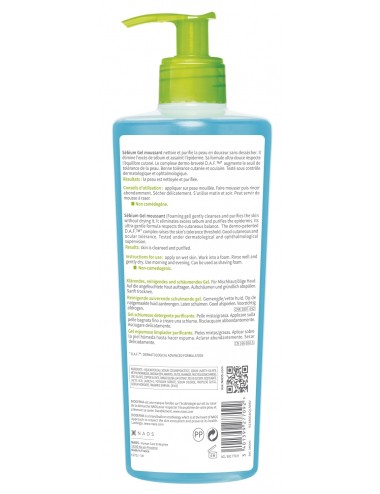 Bioderma Sébium Gel Moussant Nettoyant Purifiant peau grasse 500ml
