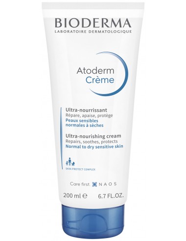 Bioderma Atoderm Crème Visage et Corps Nourrissant peaux sensibles pour toute la famille 200ml
