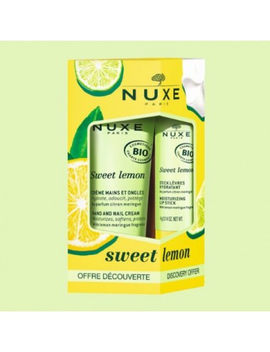 Duo Nuxe Crème Mains et Stick à Lèvres Sweet Lemon